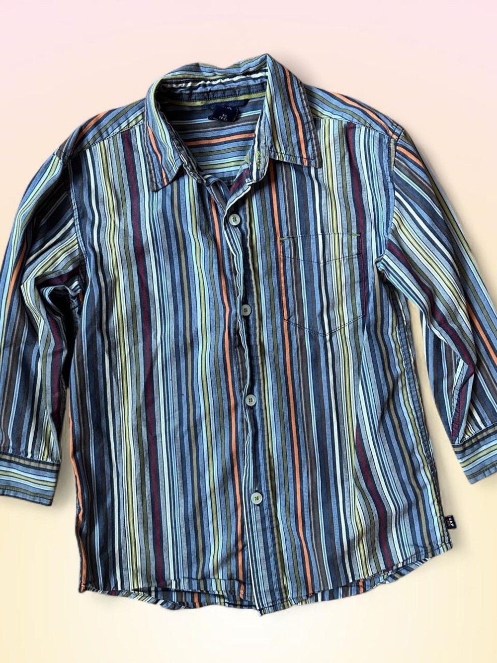 Vintage GAP Boys Multicolor Stripe Button Up Dress Shirt